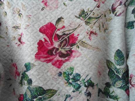 Šedá květovaná mikina mikinka, s