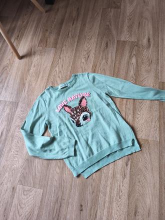 Mint svetr se srnečkou h&m 134/140, 140