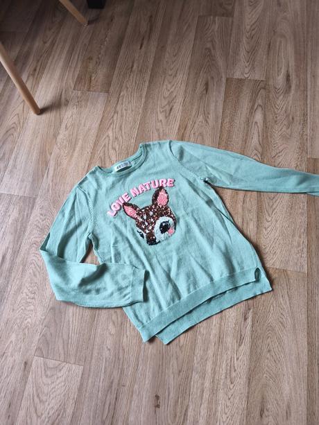 Mint svetr se srnečkou h&m 134/140, 140