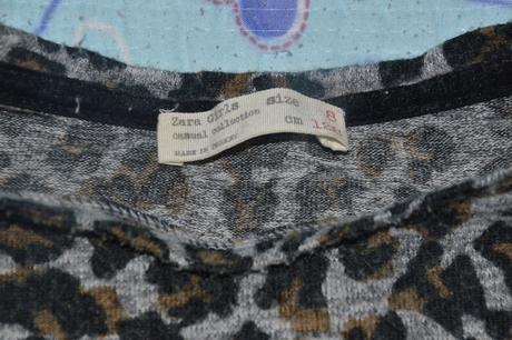 Úpletové šaty a punčošky, gepardí vzor, zara,128