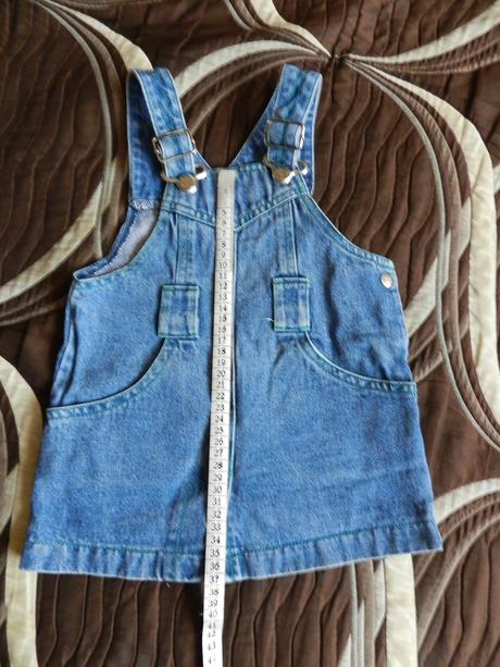 Šatičky riflové s laclem, mothercare,86