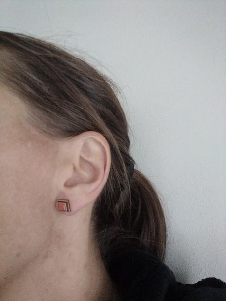 Naušnice dřevěné pyramidky handmade,