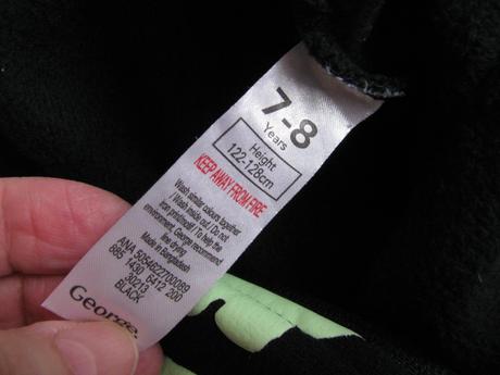 Bavlněný spací overal s kapucí-kostlivec, george,128