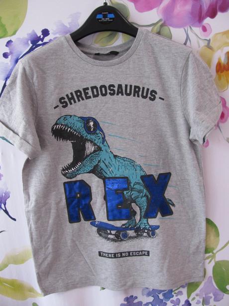 Šedé bavlněné tričko dinosaurus rex, george,158