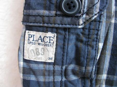 Modré plátěné kárované kraťasy s kapsami, children's place,86