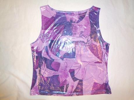 Luxusní fialový lesklý top alá kůže - postavy, 170