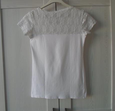Bílé krajkové tričko triko krátký rukáv, m