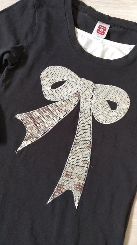 Top/ tunika triko s aplikací mašle flitry c&a 146, c&a,146