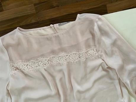 Světle růžová/pudrová halenka s krajkou, vel xl, m, xl