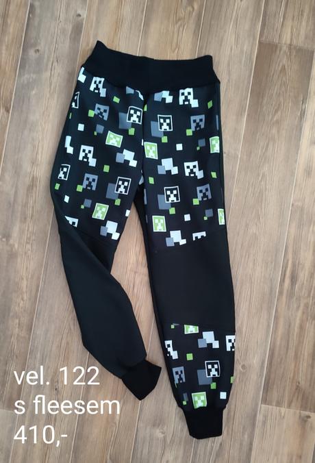 Zimní softshellové kalhoty s fleesem vel.122, 122