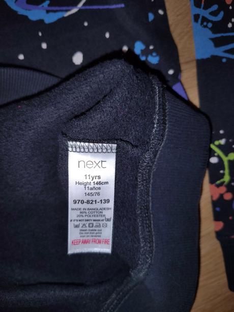 Dětská mikina next 146 barevné cákance, next,146