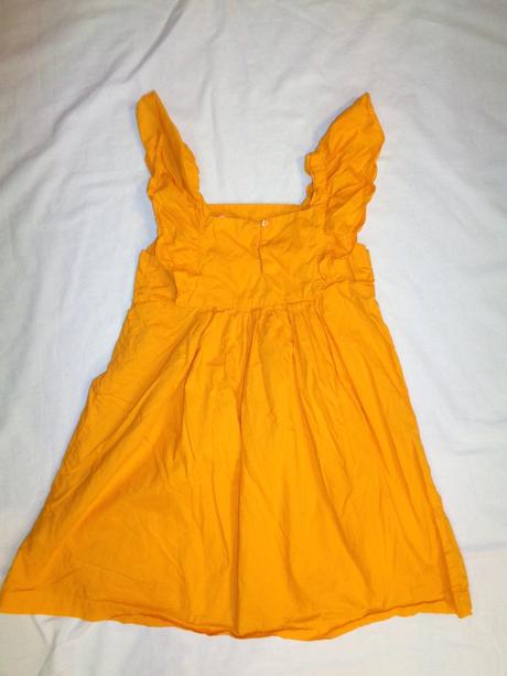 Krásné hořčicově žluté šaty s volány, h&m,128