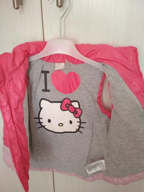 Zateplená vesta hello kitty i s čepičkou, vel. 86, h&m,86
