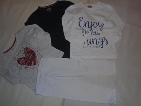 Tričko vel 98/104 3ks leginy srdce puntík, lupilu,98