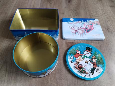Vánoční plechové dózy na cukroví,