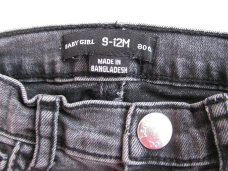 Černé elastické džíny skiny s kytičkami, denim co,80