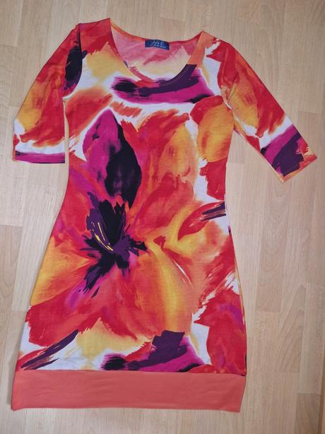 Šaty dlouhý rukáv barevné do oranžova julie c, m