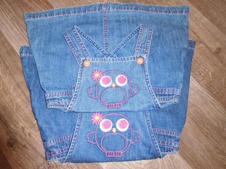 Džínové šaty a svetřík vel. 86/92 pro dvojčata, 92