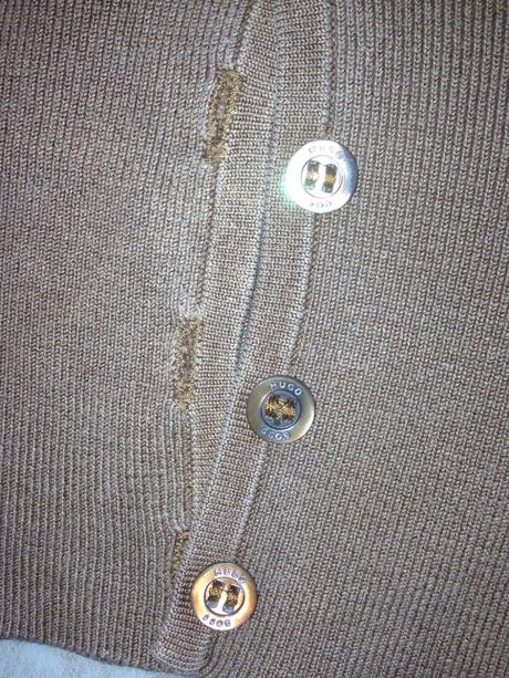 Hnědý svetr hugo boss vel. 36, xs knoflík kardigan, s