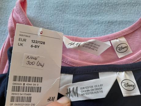 2 x letní šaty, ham, vel 122/128, h&m,122