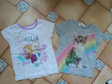 2x tričko, h&m,116