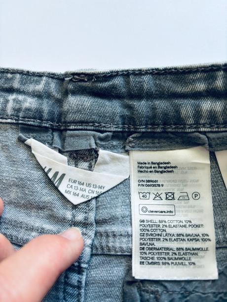 Džínové kraťasy - v.164, h&m,164