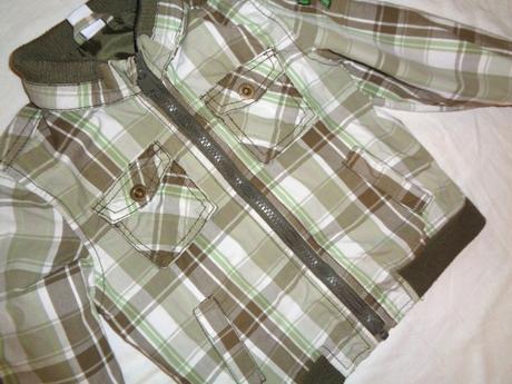 Krásná zelenohnědá káro bunda - jaro/podzim, dopodopo,92