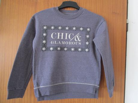 Krásná tm. šedá teplejší bavl. mikina, z c&a, c&a,146