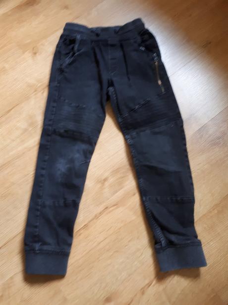 Bezva džíny rifle s pružný pasem v super barvičce, h&m,146