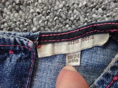 Džínové šaty s látkovým volánkem, vel. 92, debenhams,92