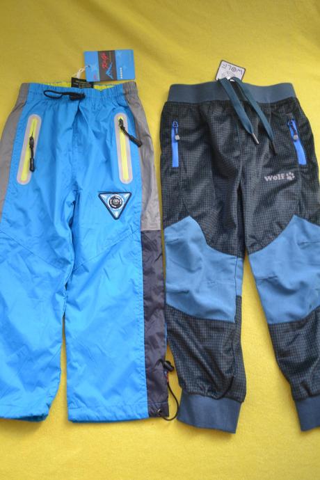 2x podzimní kalhoty kugo, wolf,v.98, wolf,98