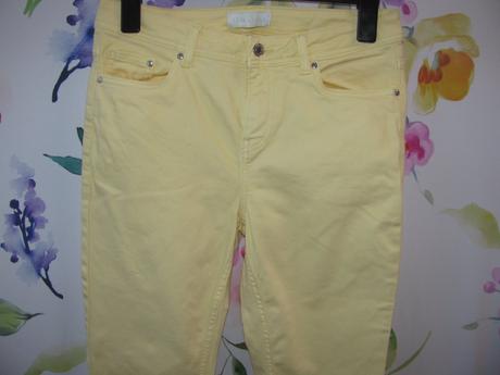 Strečové žluté džínové kalhoty essentials, 38