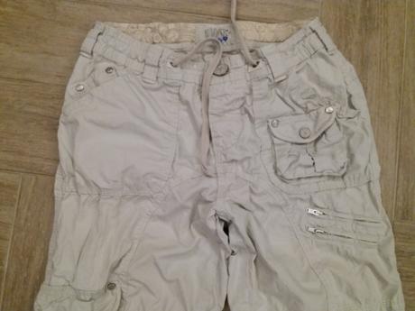 Plátěné krémové kalhoty s kapsami, tcm,s