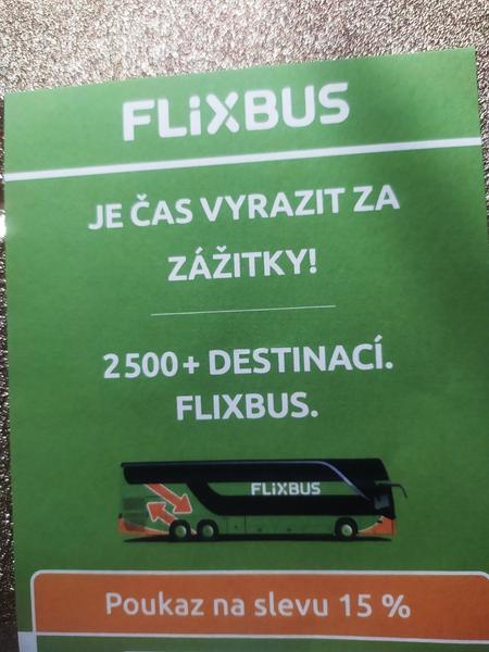Flixbus - sleva 15%. Máte zájem?