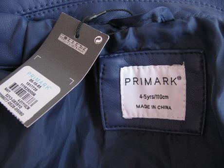 Frajerská tmavě modrá bunda-křivák, z umělé kůže, primark,110