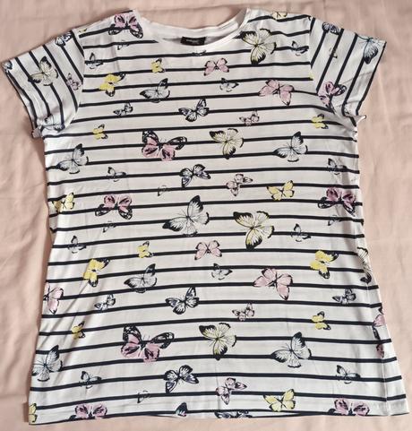 Dívčí triko bílé s motýlky krátký rukáv takko, takko,170