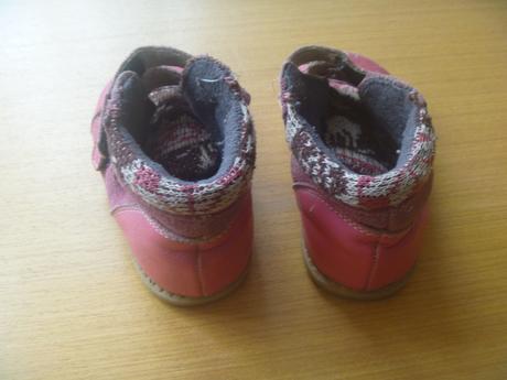 Růžové koženkové barefoot kotníčkové boty v. 24-25, 24