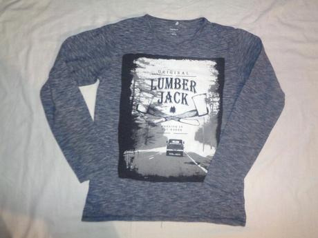 Luxusní modré melírované tričko s aplikací 158/164, name it,158