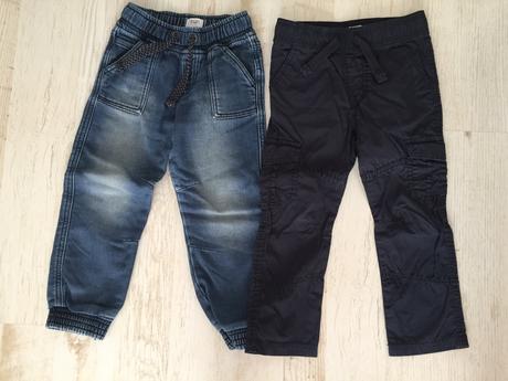 Plátěné a džínové teplákové kalhoty, f&f,104