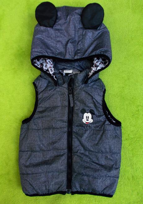 Zateplená vesta mickey mouse, h&m,92