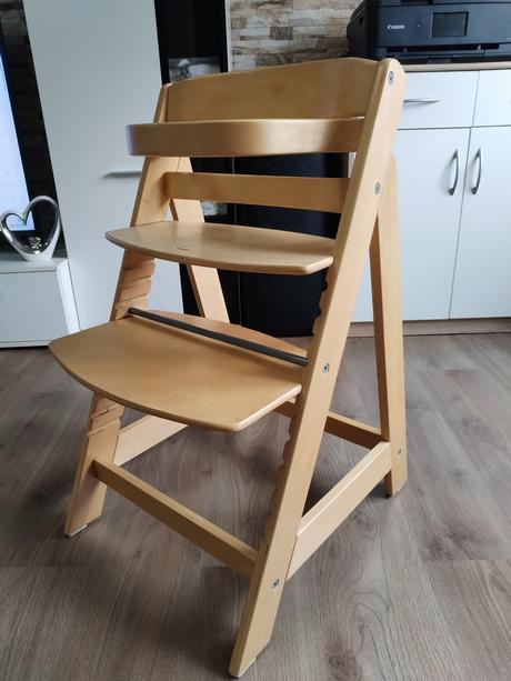 Celodřevěná polohovatelná jídelní židle pro dítě,