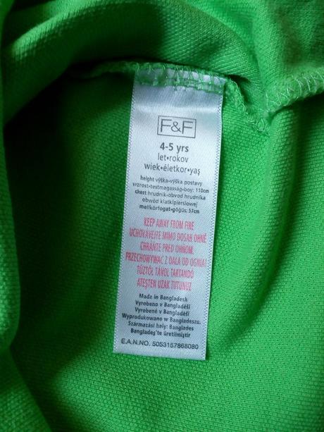 Triko s krátkým rukávem f&f 4-5 let, f&f,110