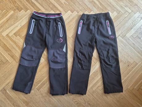 2x zateplené softshellové kalhoty, 122