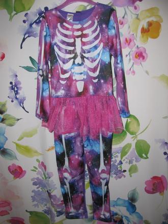 Kostým - overal se sukýnkou kostlivka, 
