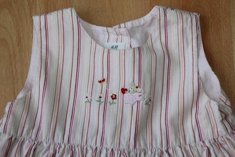 Šatičky šaty h&m - růžový proužek, výšivka vel. 80, h&m,80