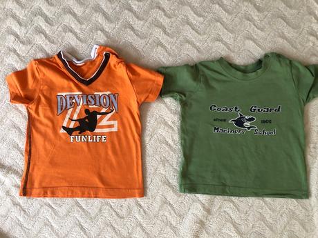 Set 2 triček oranžová a zelená 74 /80, 74