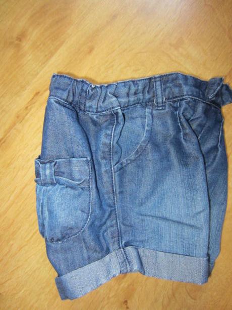 tenké džínové, riflové mašličkové kraťásky, george,98