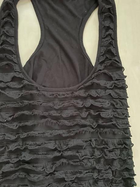 Černé elastické volánkové šaty, vel s-l, river is, river island,m