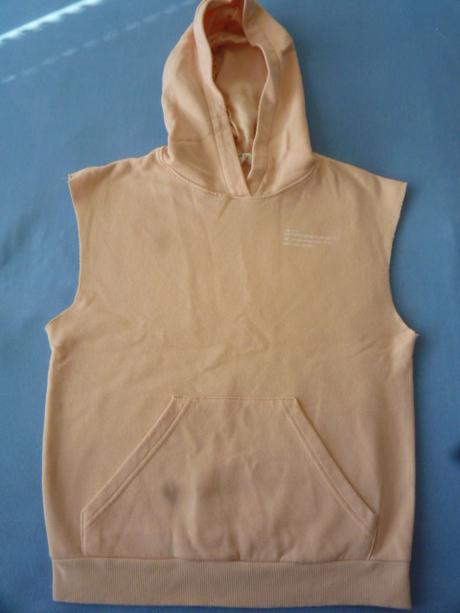 Lososová tepláková vesta s kapucí vel.146, h&m,146