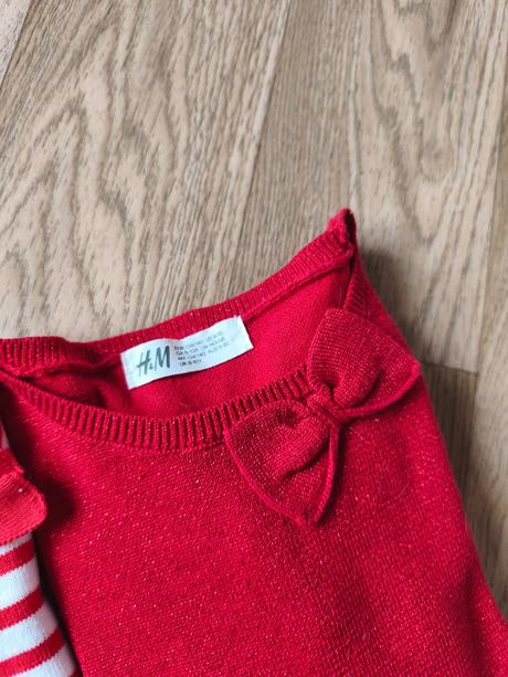 3krát třpytivý svetr s mašlí h&m 134/140, h&m,134 / 140
